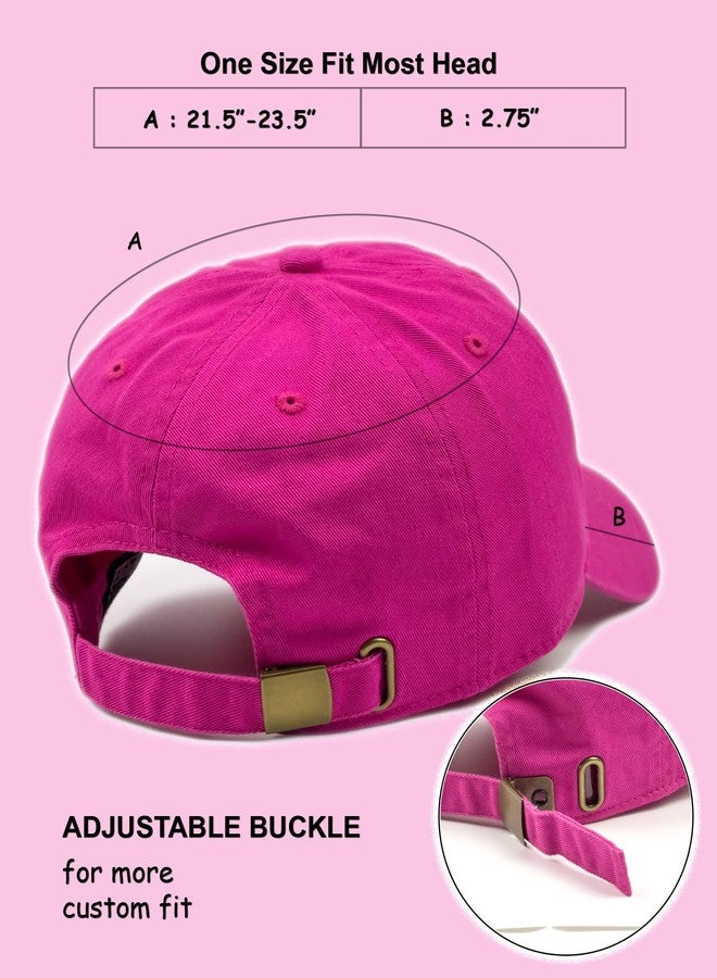 Utmost Unisex Classic Low Profile Cotton Baseball Cap Plain Blank Camoflauge Soft Unconstructed Adjustable Size Dad Hat (Hot Pink) - Image 2